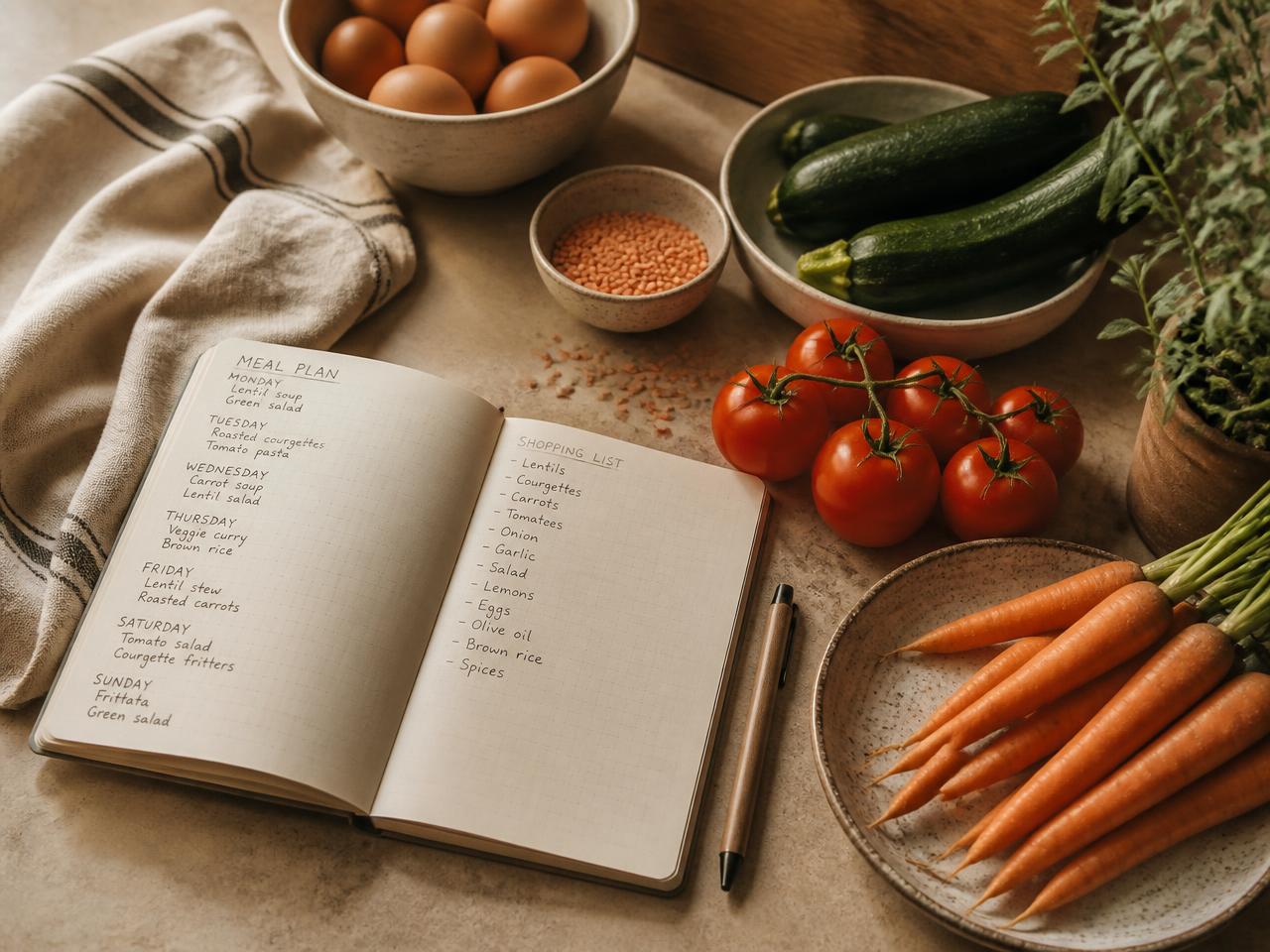 Assiette équilibrée de légumes de saison préparée avec la Méthode Luméa